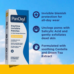PanOxyl Daytime Invisible Patches, Dermatologist-Recommended Brand, Help Manage Blemishes, Unclog Pores and Exfoliate with Salicylic Acid, 20 Large and 20 Small Patches, Latex-Free, 40ct