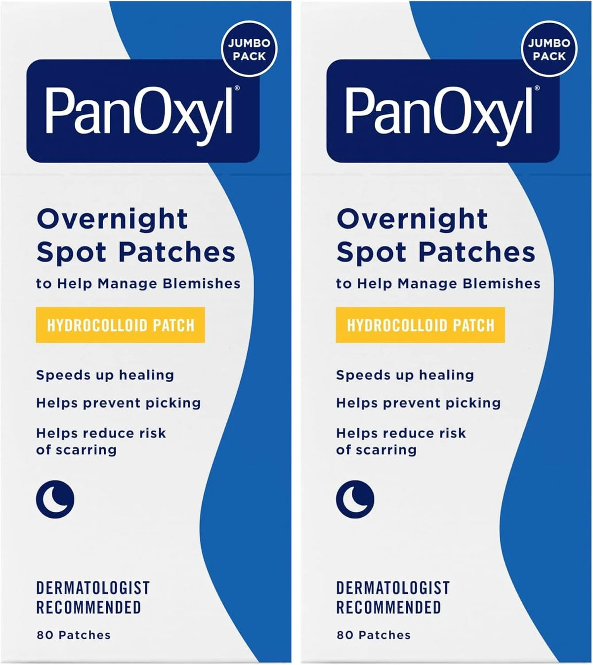 PanOxyl PM Overnight Spot Patches, Advanced Hydrocolloid Healing Technology, Fragrance Free, 80 Count (Pack of 2)